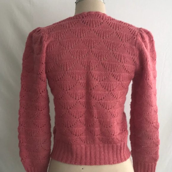 1980s Diane Von Furstenburg Pullover Pink Sweater - Puff Sleeve Sweater - Picture 6 of 6